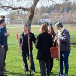 City personnel chatting after the groundbreaking. Blake Peterson/staff photo