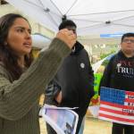 Maria Gutierrez discusses the importance of racial equality and equity during a rally at Bellevue College on Jan. 22. Samantha Pak/staff photo