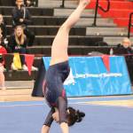 Juanita sophomore Gloria Wang performs her floor routine during the event finals competition at the 1A/2A/3A state gymnastics meet. Benjamin Olson/staff photo