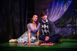 Savannah Lynn and Will Chadek in the Second Story Repertory of Redmonds production of The Fantasticks. The Fantasticks had been performed three times by the organization until coronavirus concerns resulted in the cancellation of the remaining dates. Photo by Michael Brunk