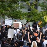 Roughly 300 protesters in downtown Bellevue, Sunday, May 31. Photo by Haley Ausbun/Sound Publishing