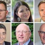 Top (L-R): Chris Reykdal, Maia Espinoza, David Spring. Bottom (L-R): Stan Lippman, Dennis Wick, Ron Higgins.