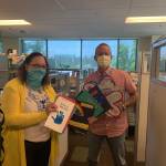 Photos: Students give thank you cards to local health workers