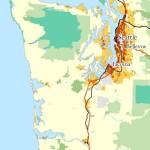 The two key elements of the Cascadia Innovation Corridor are building a high-speed rail line from Vancouver, B.C., through Seattle and Portland, and bolstering smaller cities to absorb an increasing population near this proposed rail. Courtesy of www.cascadianow.org.