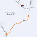 Map of proposed construction section along State Route 18. Map courtesy of Washington state Department of Transportation.