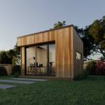 The Mini-O is a miniature outdoor office built to be easily relocated. Courtesy photo
