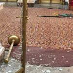 This photo shows damage to the State Reception Room at the Washington state Capitol after an intruder broke in on Sunday, Oct. 5. (Photo courtesy of Department of Enterprise Services)