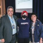 Kent Superintendent Israel Vela with Kiku Hughes and Eileen Yamada-Lamphere at Mill Creek Middle School. Photo courtesy of the Kent School District.