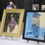 Art by Chris Hopkins show a snapshot of Japanese-American lives in the 1940s. Photo by Bailey Jo Josie/Sound Publishing