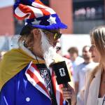 USMNT fan dressed as Uncle Sam gets interviewed by FIFA TV. Ben Ray / The Reporter