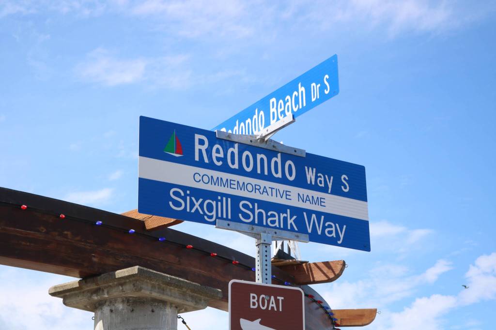 Redondo Way South has the honorary name of "Sixgill Shark Way." Photo by Bailey Jo Josie/Sound Publishing.
